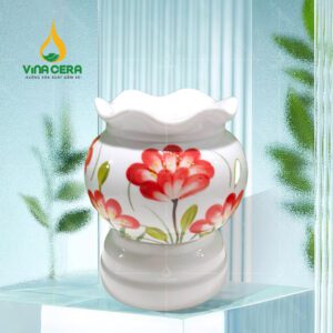 Đèn Xông Tinh Dầu Bát Tràng Mua Ở Đâu ? Giá Bán Bao Nhiêu Tiền Tại TPHCM ? Đèn xông tinh dầu cổ loe vẽ hoa