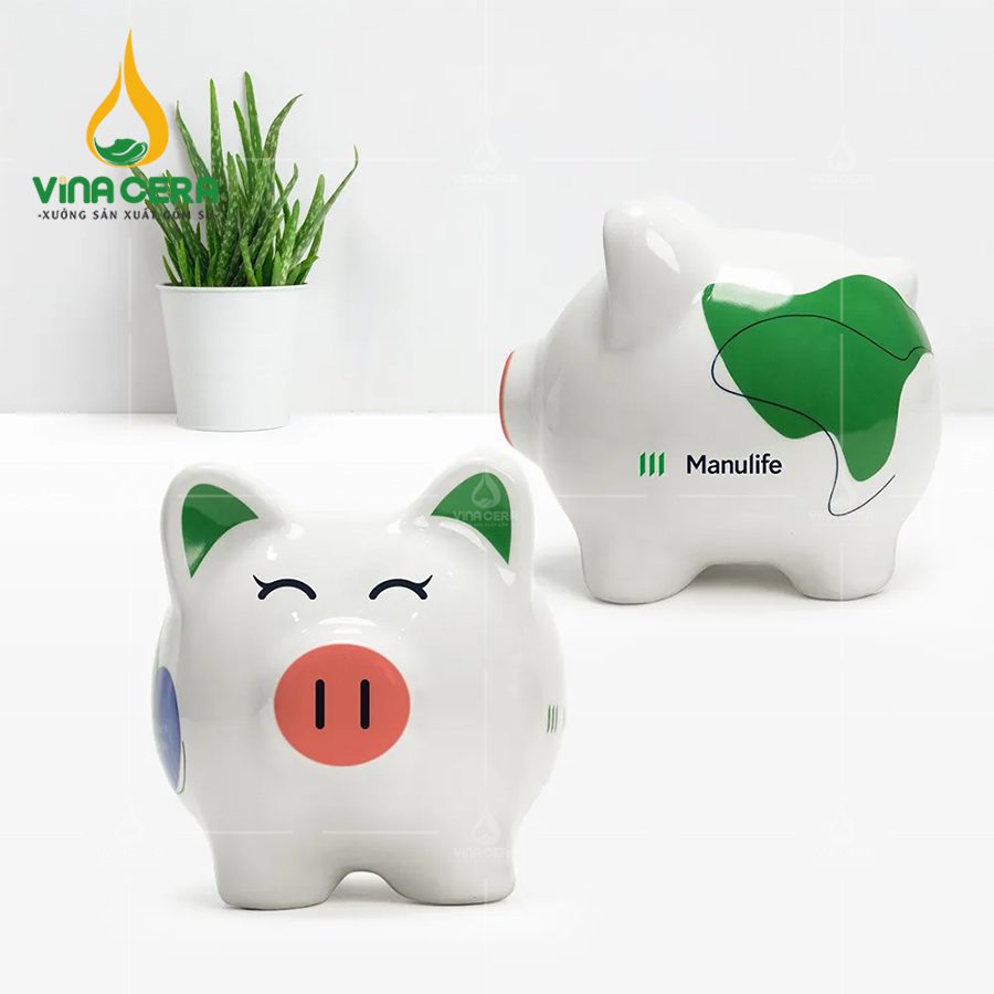 Heo Đất In Logo Sứ Bát Tràng - HD 0752824 heo dat tiet kiem bat trang in logo bao hiem manulife 2