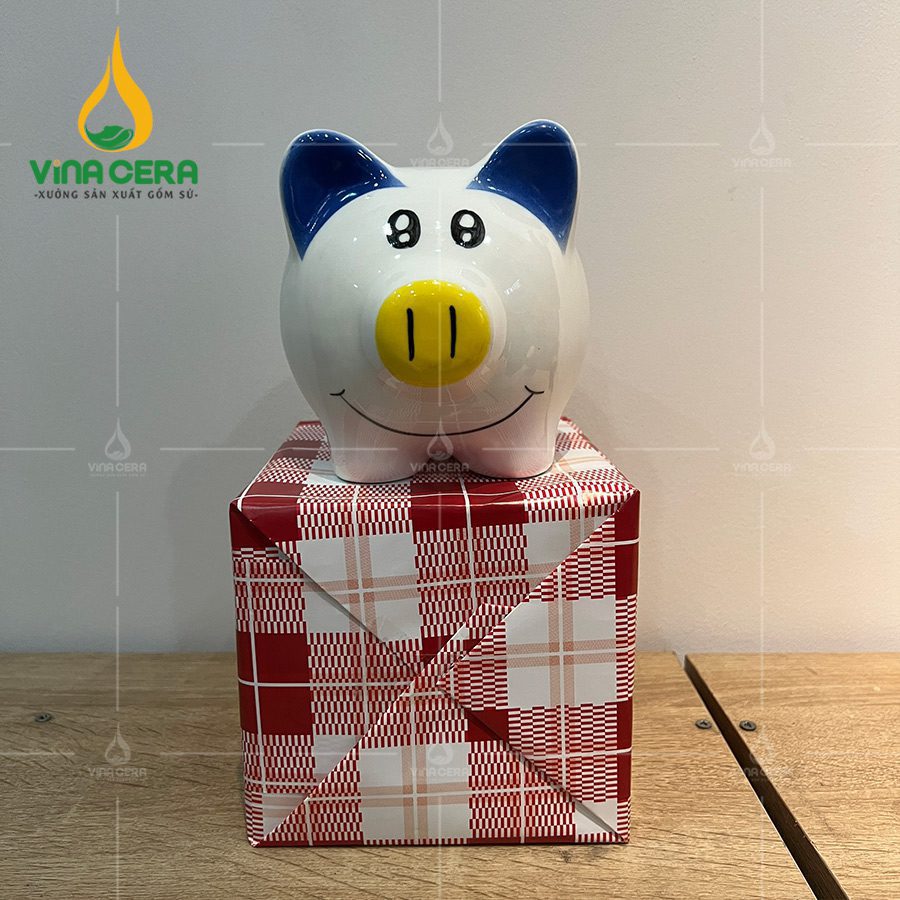 Những Mẫu Hộp Quà Tặng Thông Dụng Nhất Hiện Nay Heo Sứ Tiết Kiệm Lợn Đất Ống Heo Mini Hoạ Tiết Vẽ Tay Dễ Thương Gốm Sứ Bát Tràng Cao Cấp (2)