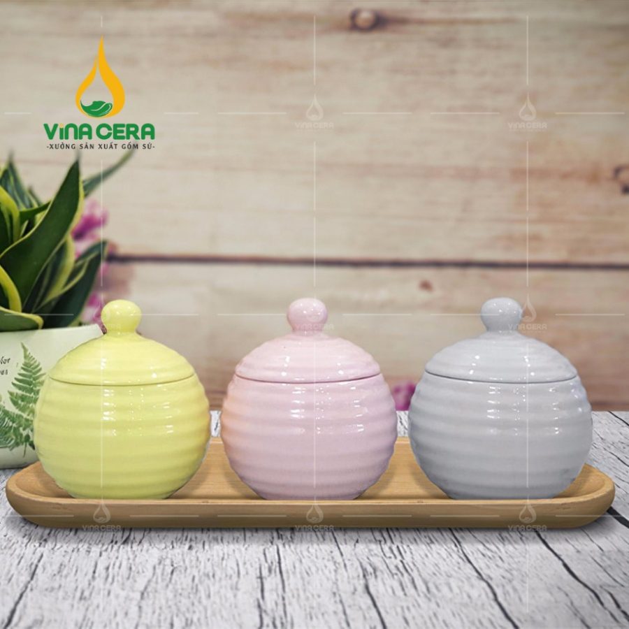 khay đựng mứt tết bằng sứ - Bộ 3 hủ (1)