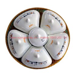 Khay Mứt Sứ Trắng 5 Cánh Hoa In Logo – KMS-2852424