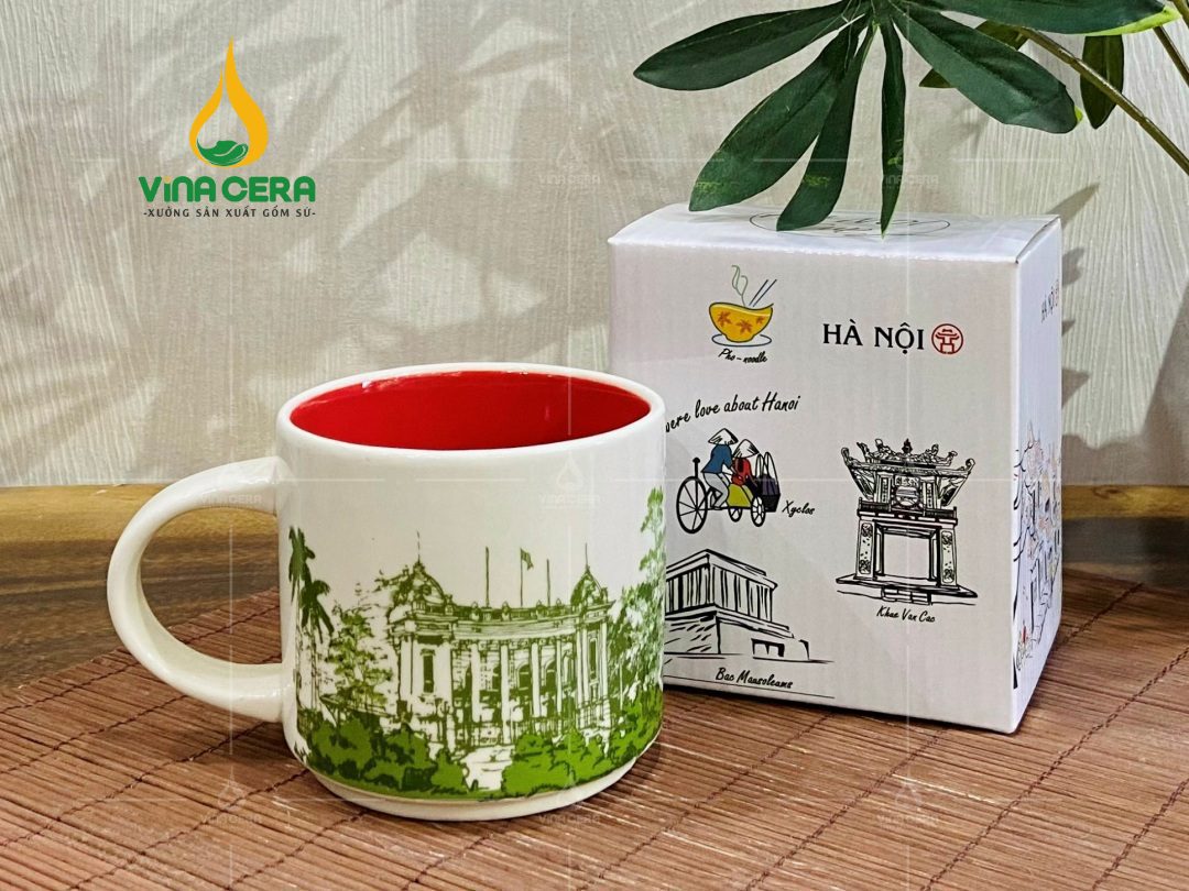 Ly Sứ Bầu Có Nắp Đậy Kèm Thìa LS-1852324 ly su 2