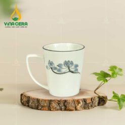 Ly sứ Bát Tràng vẽ sen xanh