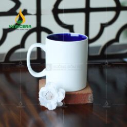 Ly Sứ Quai C Bát Tràng Trắng Lòng Màu
