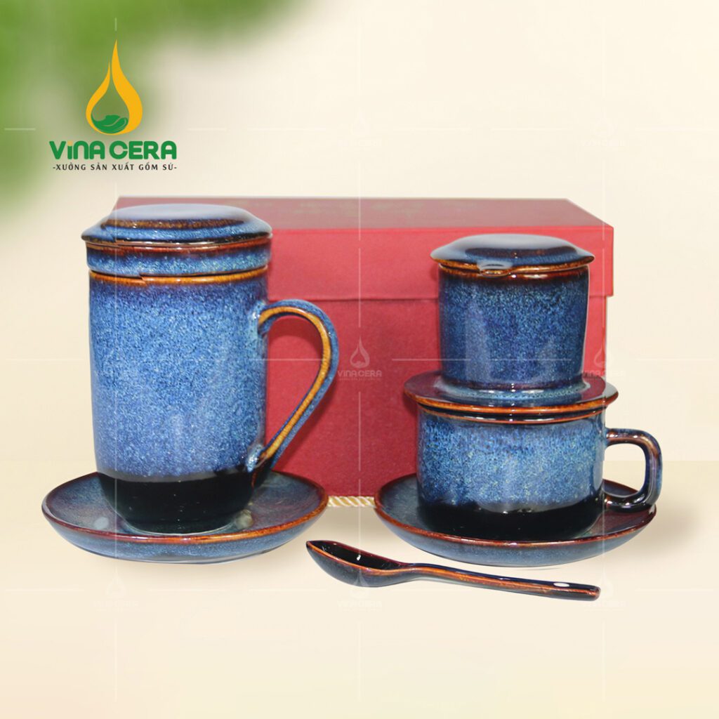 Bộ Quà Tặng Phin Cà Phê Men Xanh Hỏa Biến - LS-0252324 phin ca phe men xanh hoa bien