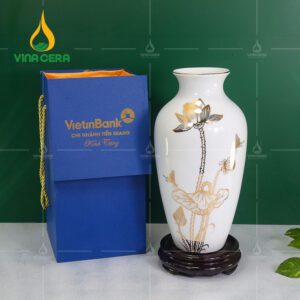 Trang chủ Bình Hoa Vẽ Sen Vàng Viettinbank (2)