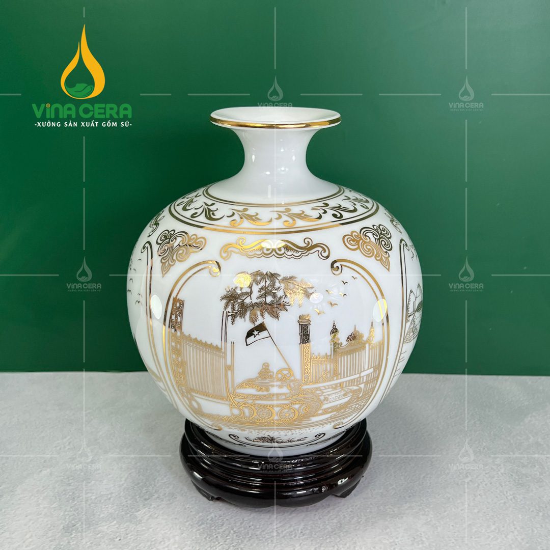 Bình Hút Lộc Vẽ Vàng In Logo Bộ Chỉ Huy Quân Sự Tỉnh Vĩnh Long - BHL 0262724 binh hut loc trang ve vang in logo bch qs vinh long 4