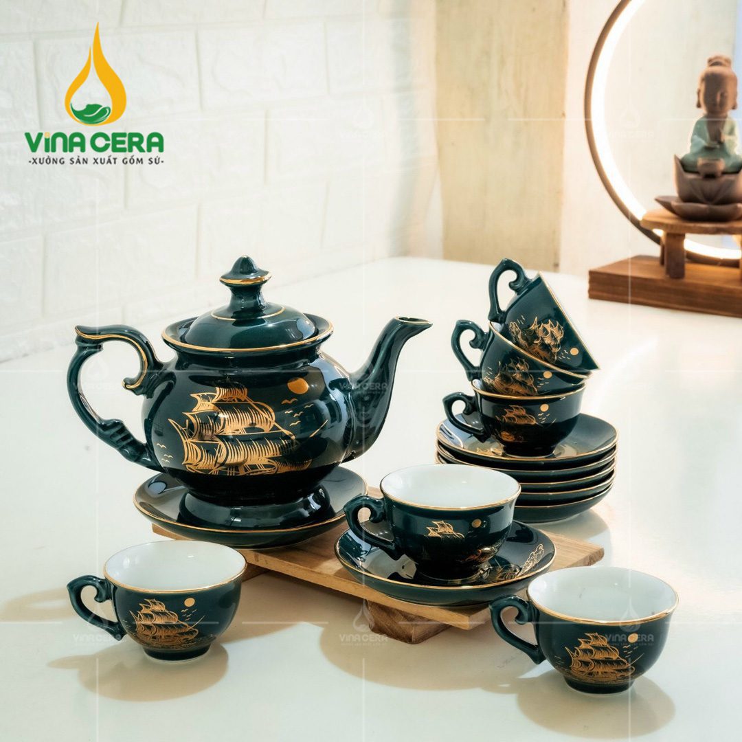 Top 10 Bộ Ấm Trà In Logo Quà Tặng Được Ưa Chuộng Nhất 2024 bo am tra su men mau ve vang 1