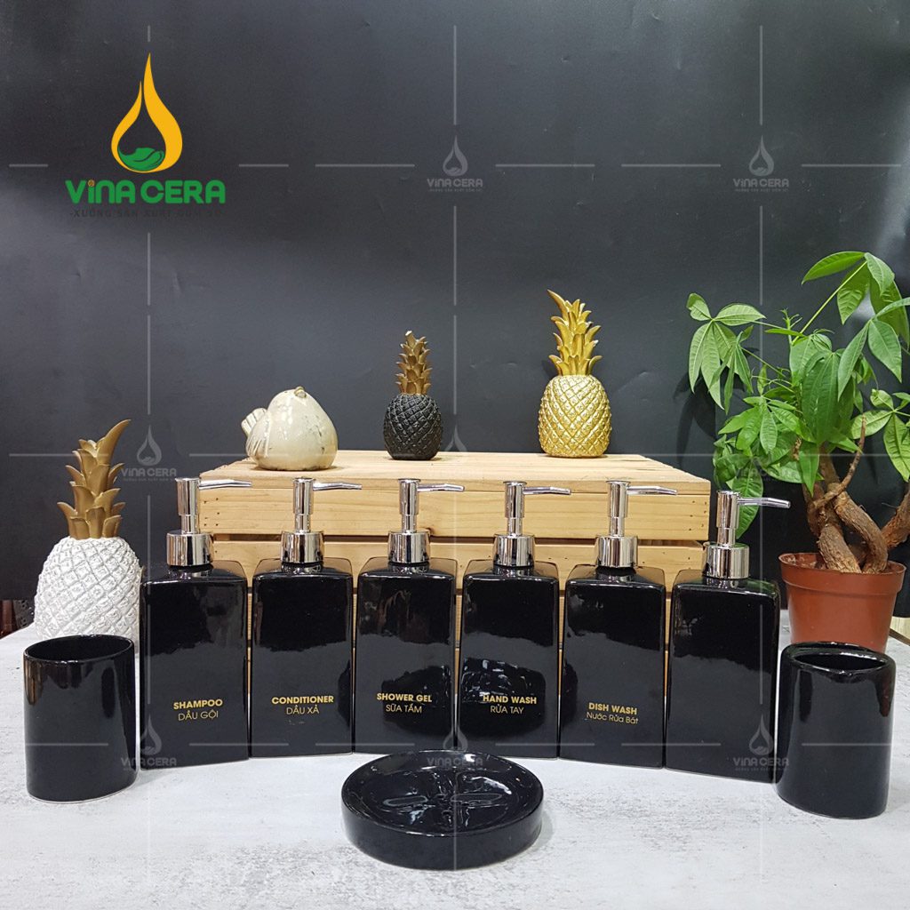 Bộ Nhà Tắm Bằng Sứ In Logo