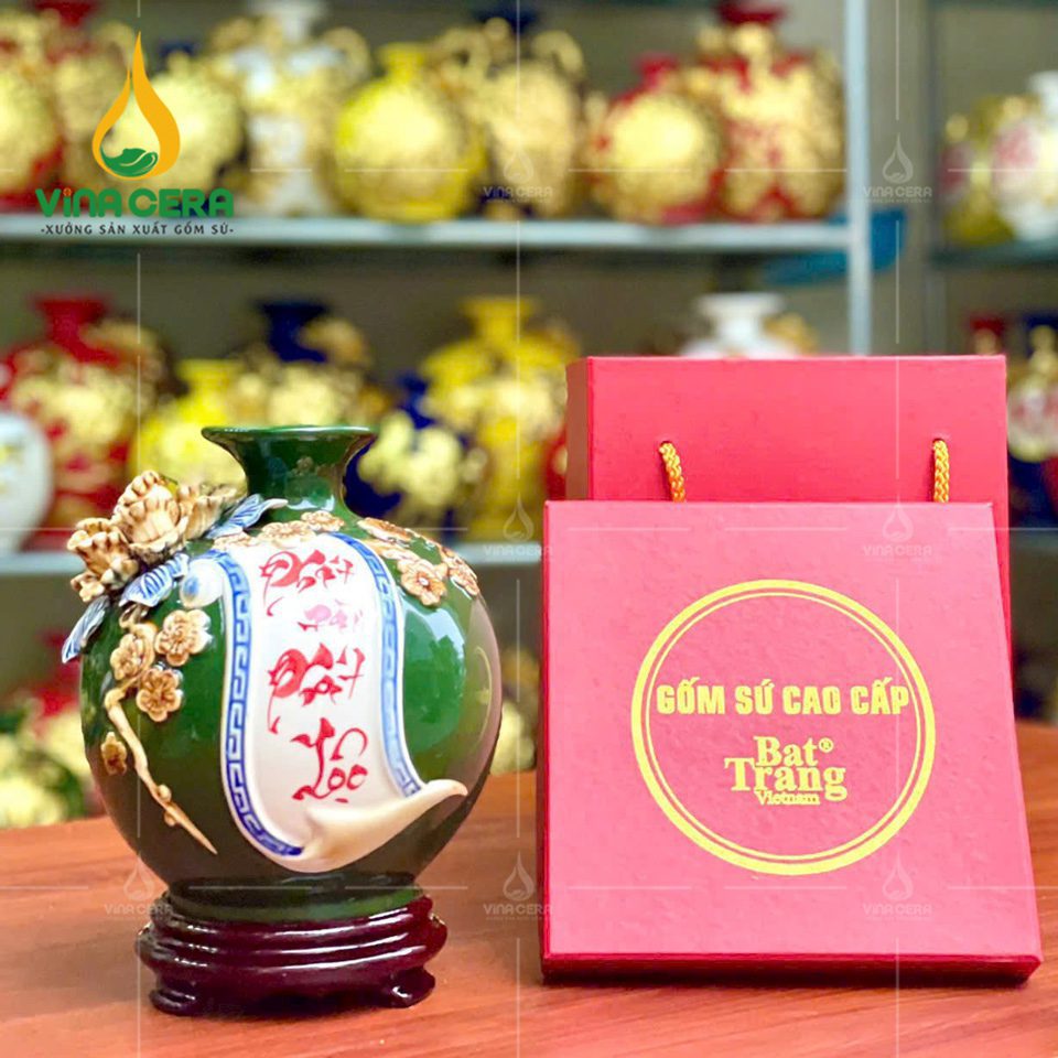 Bình hút lộc đắp nổi