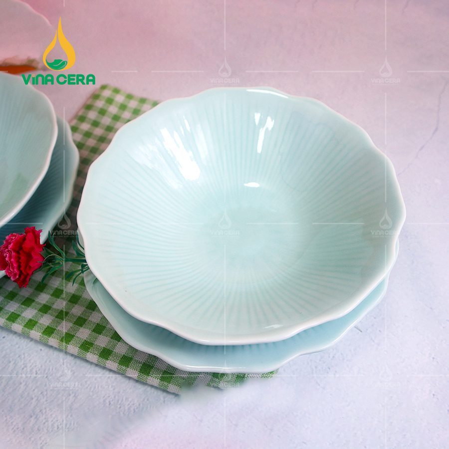 Bộ bàn ăn Bát Tràng Men xanh Ngọc