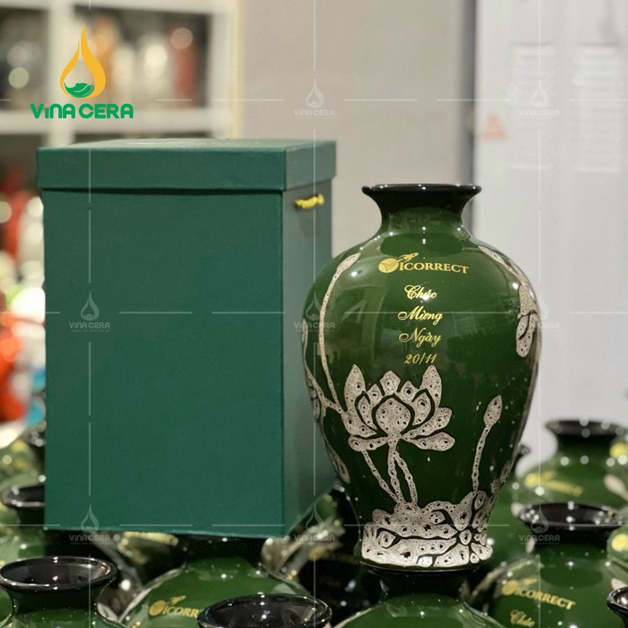 Bình hút lộc men xanh Chúc mừng ngày 20-11