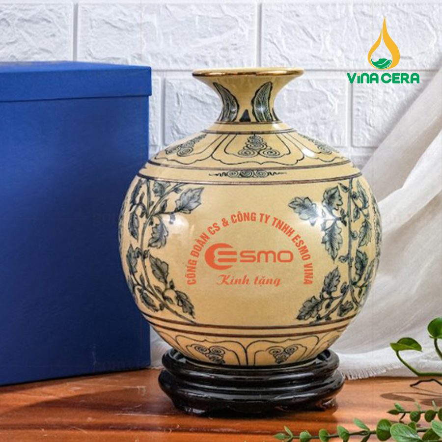 Bình Hút Lộc Là Gì? Bình Hút Lộc Để Ở Đâu Là Tốt Nhất? Bình hút lộc men rạn in logo theo yêu cầu