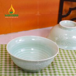 Chén Đĩa Sứ Men Ngọc Dáng Sen - BBA 082401 Chén đĩa sứ men ngọc dáng sen