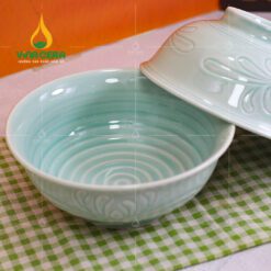 Chén Đĩa Sứ Men Ngọc Dáng Sen - BBA 082401 Chén đĩa sứ men ngọc dáng sen
