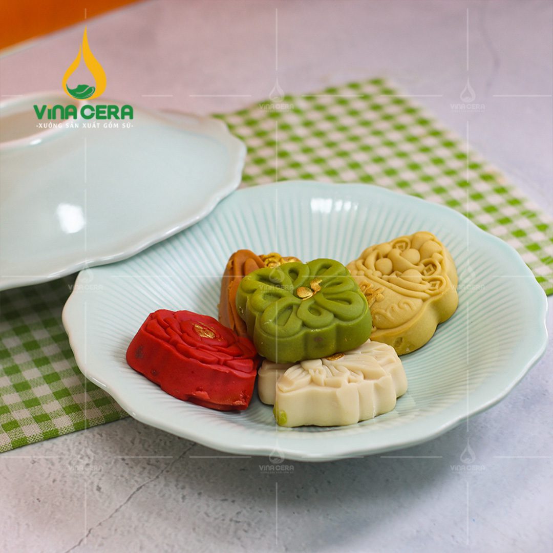 Chén Đĩa Sứ Men Ngọc Dáng Sen - BBA 082401 Chén đĩa sứ men ngọc dáng sen