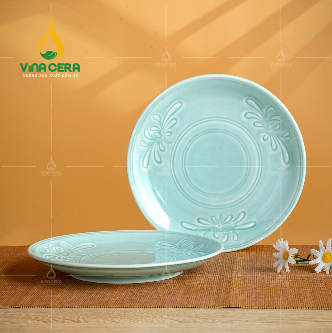 Chén Đĩa Sứ Men Ngọc Dáng Sen - BBA 082401 Chén đĩa sứ men ngọc dáng sen