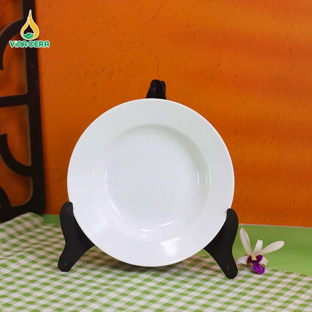Đĩa Sâu Lòng Trơn Sứ Trắng - DS 082404 Đĩa sâu lòng trơn sứ trắng
