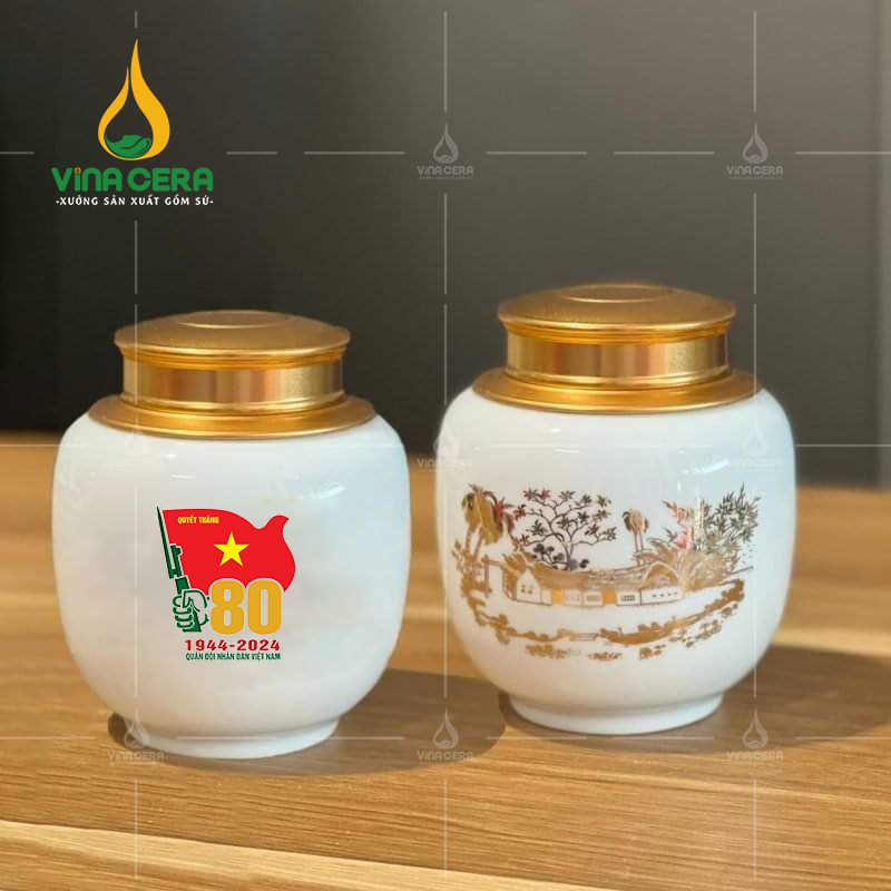 Gợi Ý Quà Tặng Ý Nghĩa Kỷ Niệm 80 Năm Thành Lập Quân Đội Việt Nam Hũ đựng trà - Quà tặng ý nghĩa kỷ niệm 80 năm thành lập Quân đội Nhân dân Việt Nam