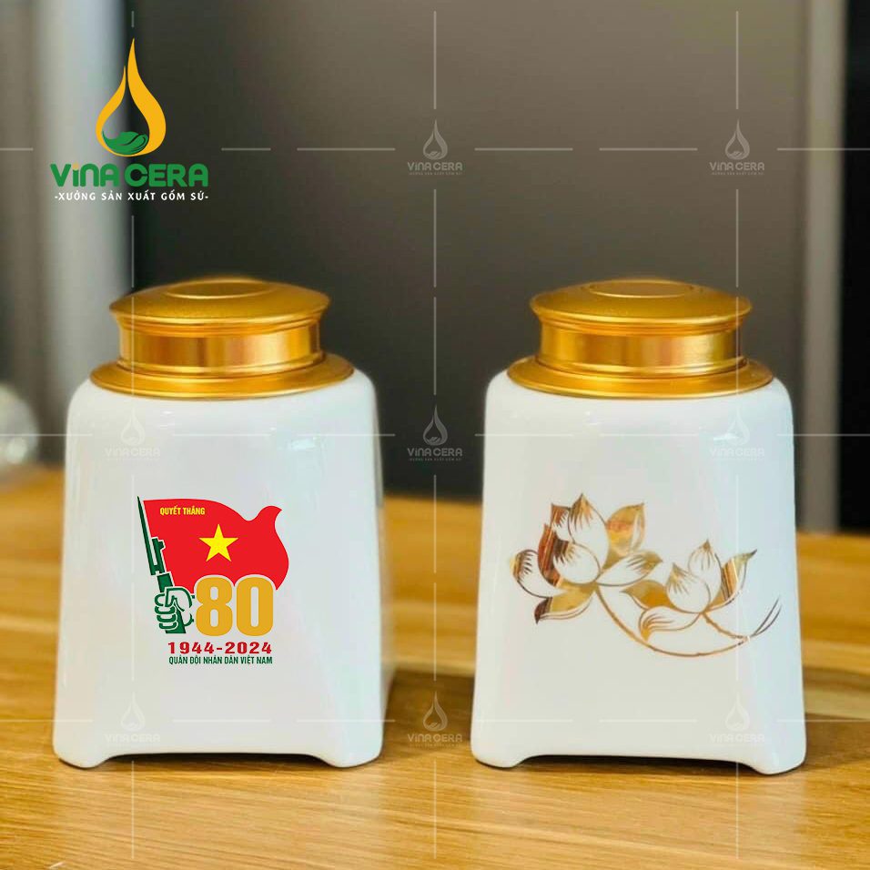 Gợi Ý Quà Tặng Ý Nghĩa Kỷ Niệm 80 Năm Thành Lập Quân Đội Việt Nam Hũ đựng trà - Quà tặng ý nghĩa kỷ niệm 80 năm thành lập Quân đội Nhân dân Việt Nam