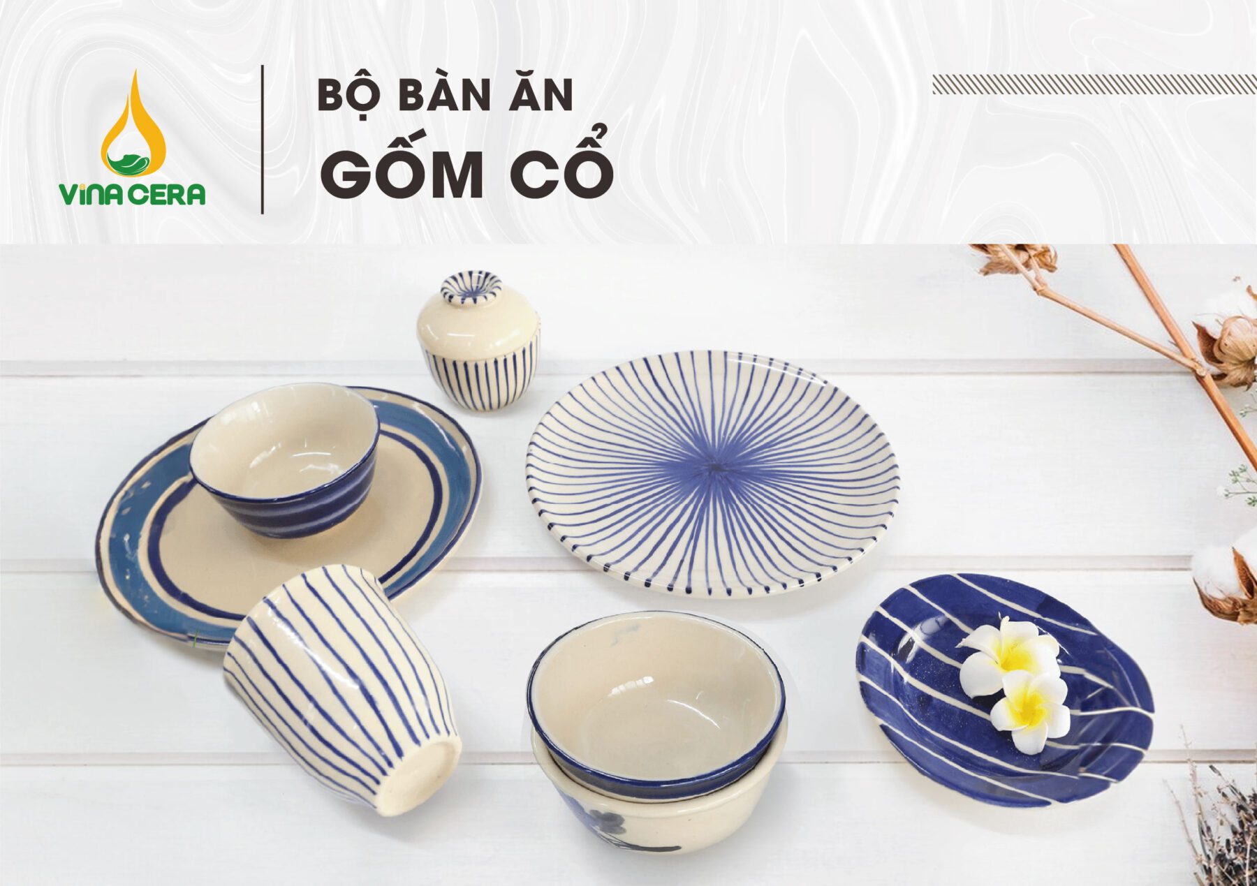 Bộ Bát Đĩa Bát Tràng men Gốm Cổ