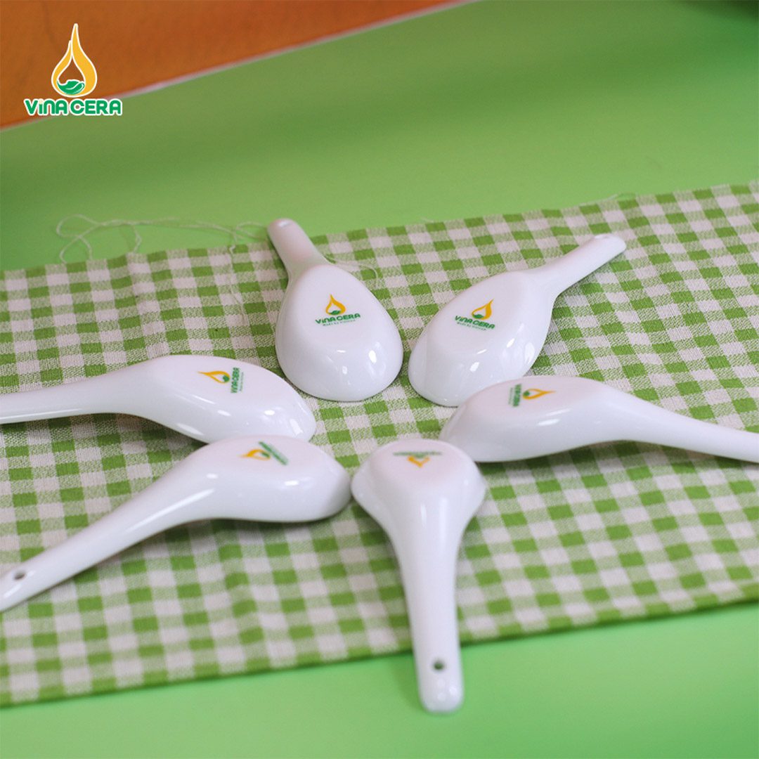 Thìa Sứ Trắng Cao Cấp - PK 082407 Thìa sứ trắng