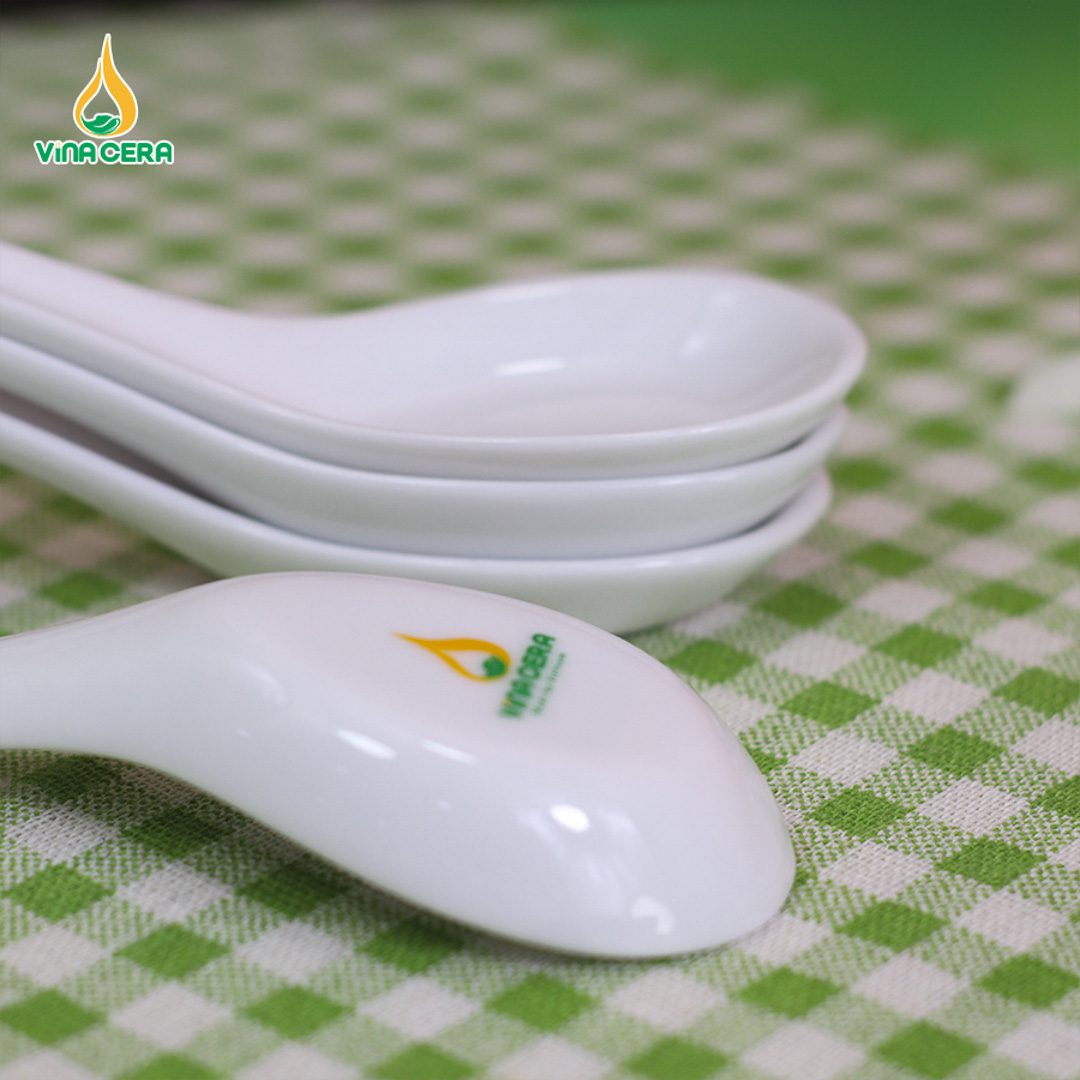 Thìa Sứ Trắng Cao Cấp - PK 082407 Thìa sứ trắng