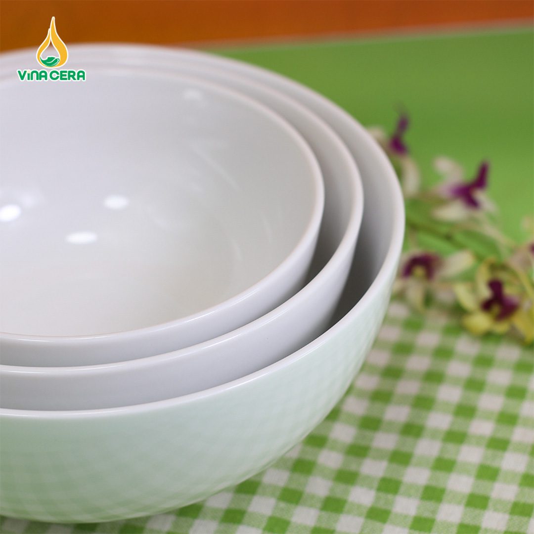 Tô Sứ Khum Trắng Trơn Đa Kích Thước - TO 082409 Tô sứ khum trắng trơn