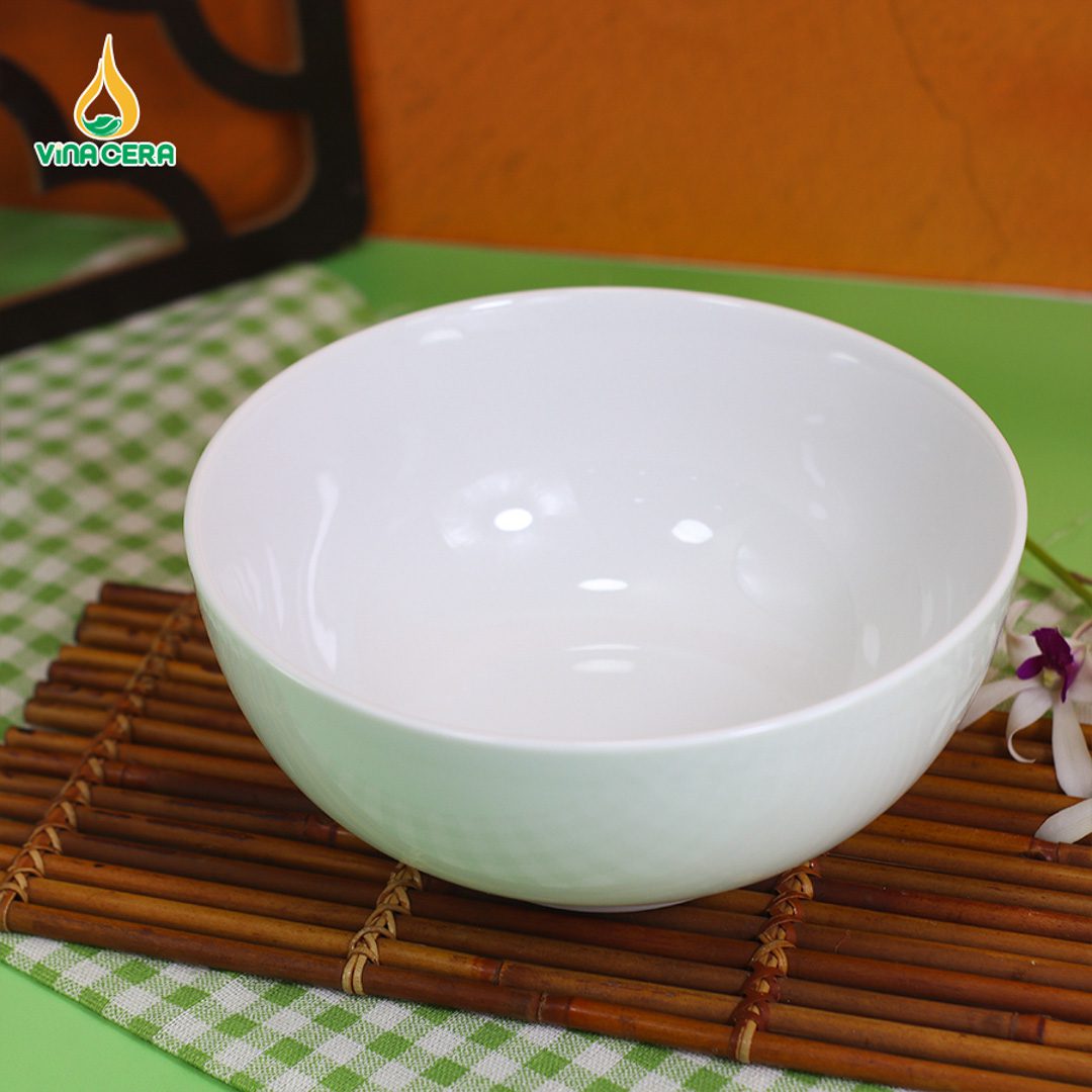 Tô Sứ Khum Trắng Trơn Đa Kích Thước - TO 082409 Tô sứ khum trắng trơn