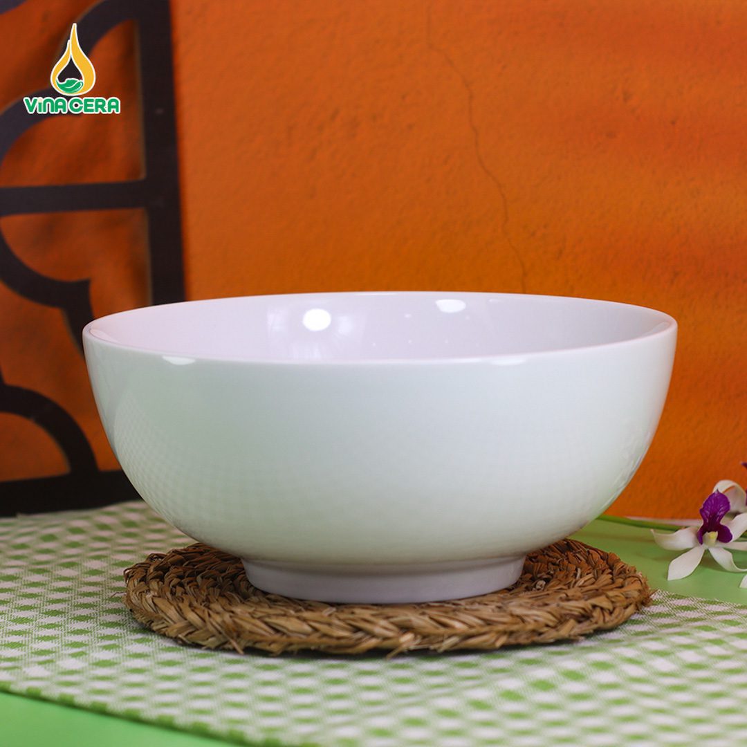 Tô Sứ Khum Trắng Trơn Đa Kích Thước - TO 082409 Tô sứ khum trắng trơn