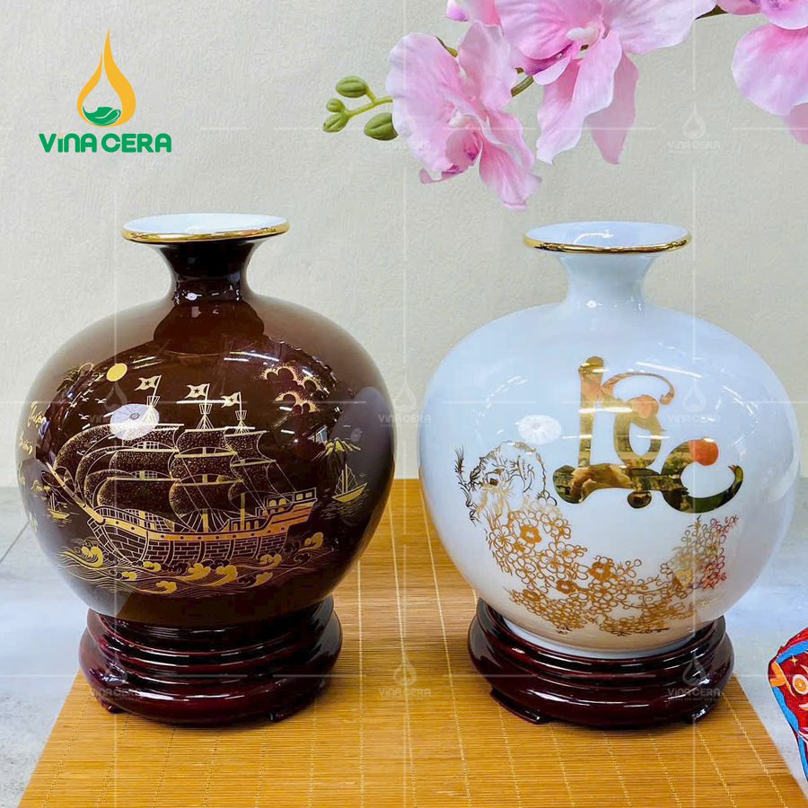 Tư Vấn Cách Chọn Bình Hút Lộc Cho Người Mệnh Kim Rước Tiền Tài Bình Hút Lộc Men Vân Đá Gốm Sứ Bát Tràng BHT 019624