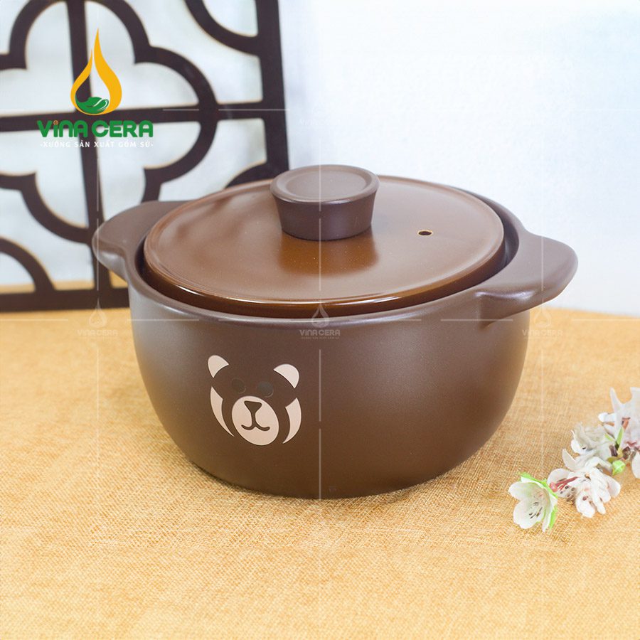 Nồi hầm gốm sứ Hàn Quốc Hình Gấu Nâu