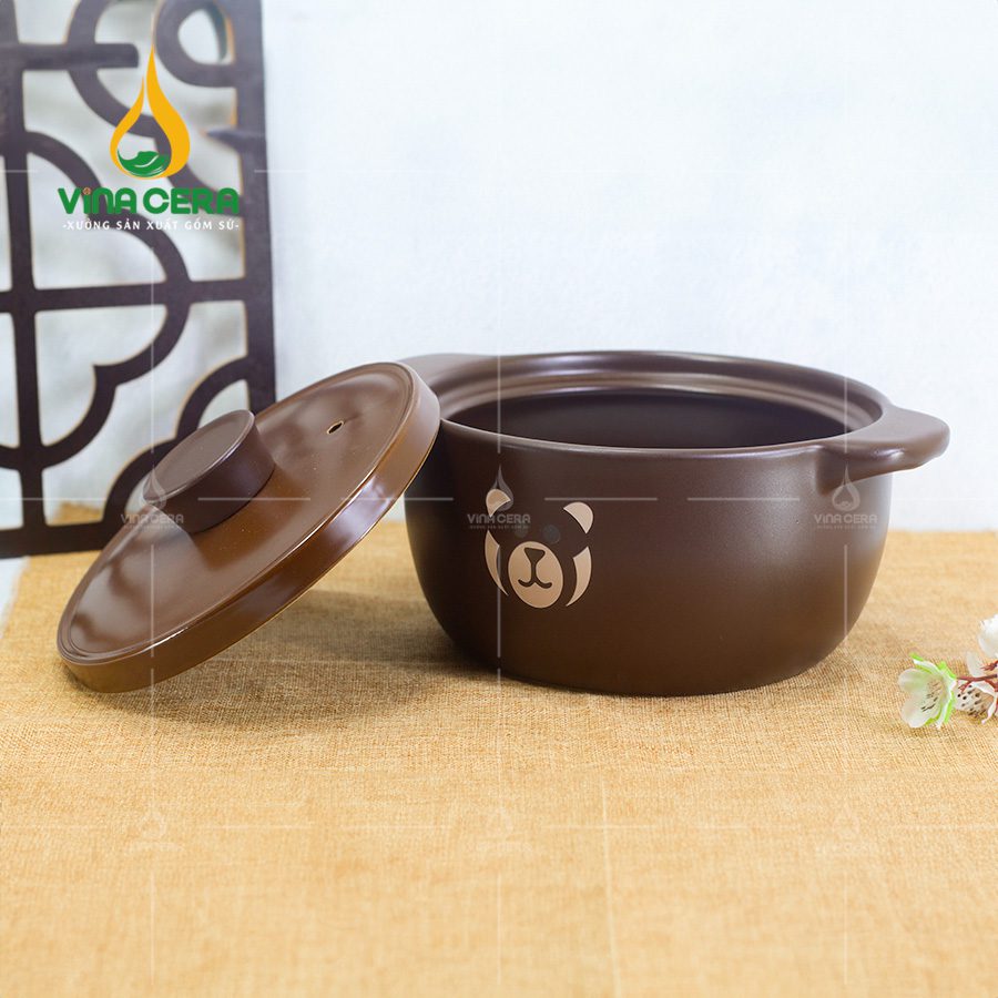Nồi hầm gốm sứ Hàn Quốc Hình Gấu Nâu