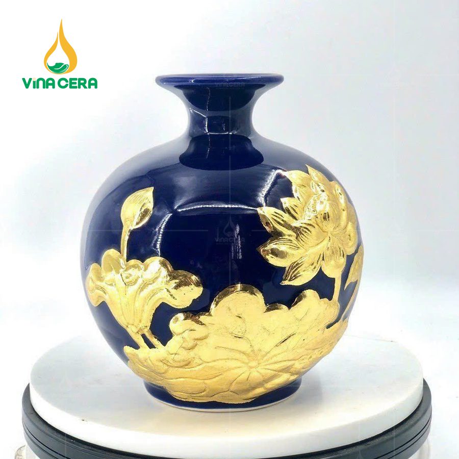 Bình Hút Lộc Bát Tràng Hoạ Tiết Hoa Sen Đắp Nổi Cao Cấp BHL-04102924 Bình Hút Lộc Bát Tràng Hoạ Tiết Hoa Sen Đắp Nổi Cao Cấp (1)