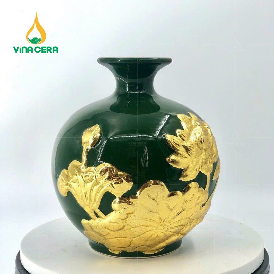 Bình Hút Lộc Bát Tràng Hoạ Tiết Hoa Sen Đắp Nổi Cao Cấp BHL-04102924 Bình Hút Lộc Bát Tràng Hoạ Tiết Hoa Sen Đắp Nổi Cao Cấp (1)