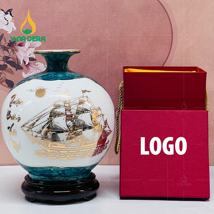 Trang chủ Bình Hút Lộc Bát Tràng in Decan vàng quà tặng cao cấp BLH-01102924