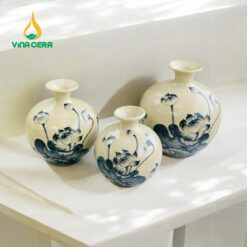 Bình Hút Lộc Men Rạn Họa Tiết Hoa Sen BHL-06012924 Bình Hút Lộc Men Rạn Họa Tiết Hoa Sen BHL-06012924
