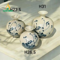 Bình Hút Lộc Men Rạn Họa Tiết Hoa Sen BHL-06012924 Bình Hút Lộc Men Rạn Họa Tiết Hoa Sen BHL-06012924