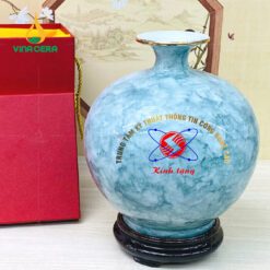 Bình Hút Tài Lộc Men Vân Đá in logo quà tặng BLH-02102924 Bình Hút Tài Lộc Men Vân Đá in logo quà tặng