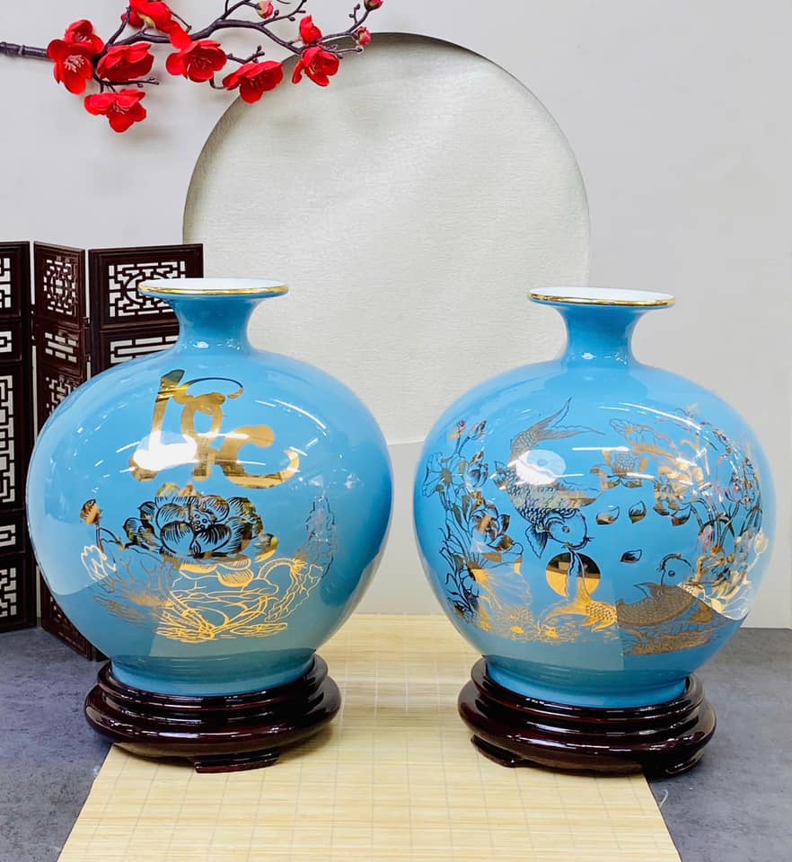 Bình Phong Thuỷ Hút Tài Lộc Men Màu In Decan Hoa Văn BHL-03102924 Bình Phong Thuỷ Hút Tài Lộc Men Màu In Decan Hoa Văn BHL-03102924