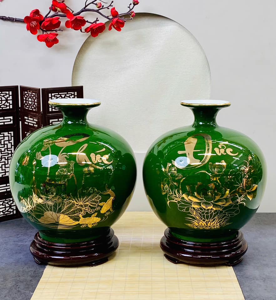 Bình Phong Thuỷ Hút Tài Lộc Men Màu In Decan Hoa Văn BHL-03102924 Bình Phong Thuỷ Hút Tài Lộc Men Màu In Decan Hoa Văn BHL-03102924