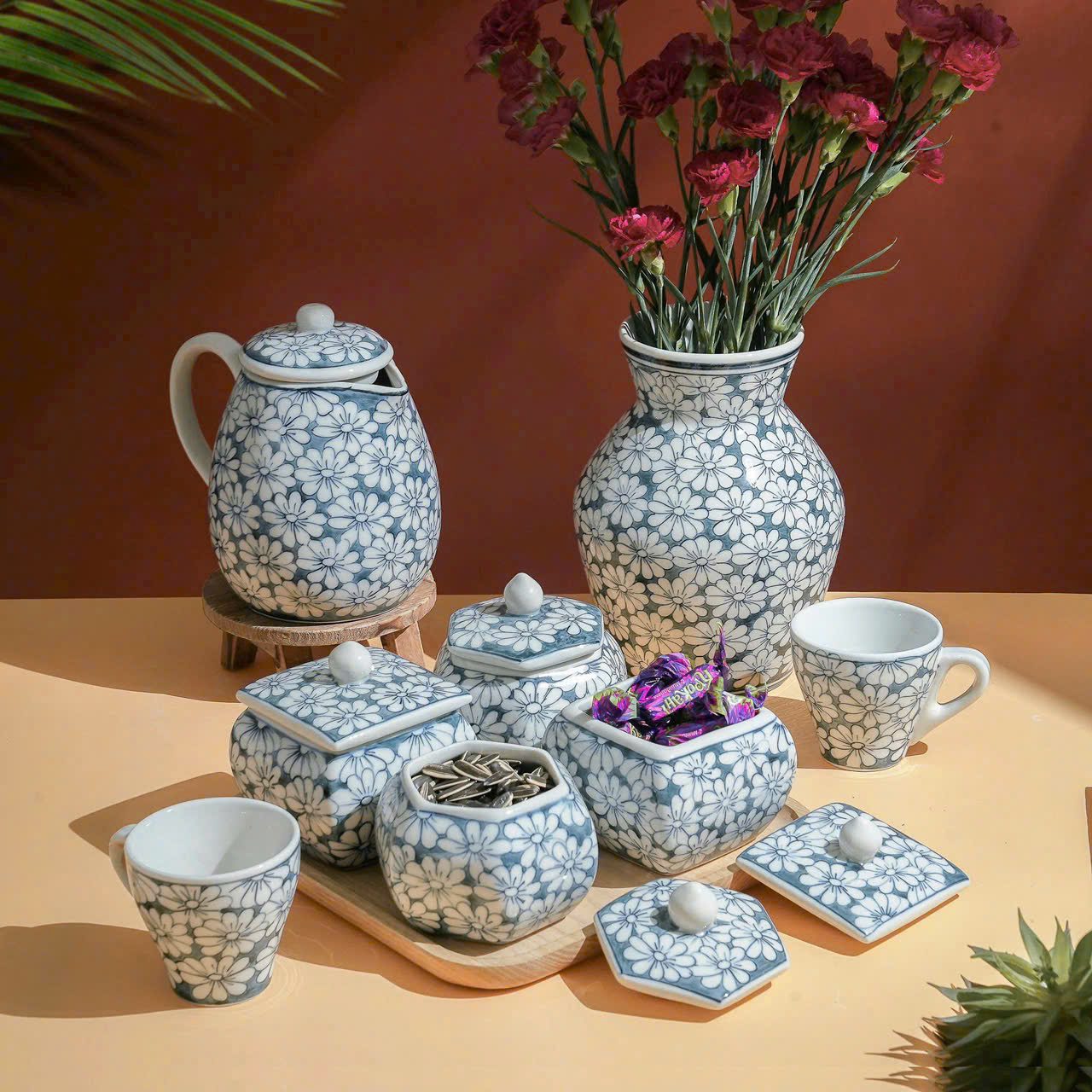 Bộ Bình Nước Vẽ Tay Gốm Sứ Bát Tràng BAT-01102824 (2)