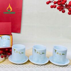 Cốc Sứ Bát Tràng Men Vân Đá Xanh Ngọc CSV-021011 Cốc Sứ Bát Tràng Men Vân Đá Xanh Ngọc CSV-021011