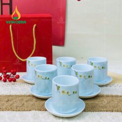 Cốc Sứ Bát Tràng Men Vân Đá Xanh Ngọc CSV-021011 Cốc Sứ Bát Tràng Men Vân Đá Xanh Ngọc CSV-021011