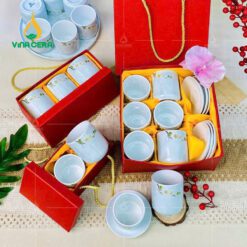 Cốc Sứ Bát Tràng Men Vân Đá Xanh Ngọc CSV-021011 Cốc Sứ Bát Tràng Men Vân Đá Xanh Ngọc CSV-021011