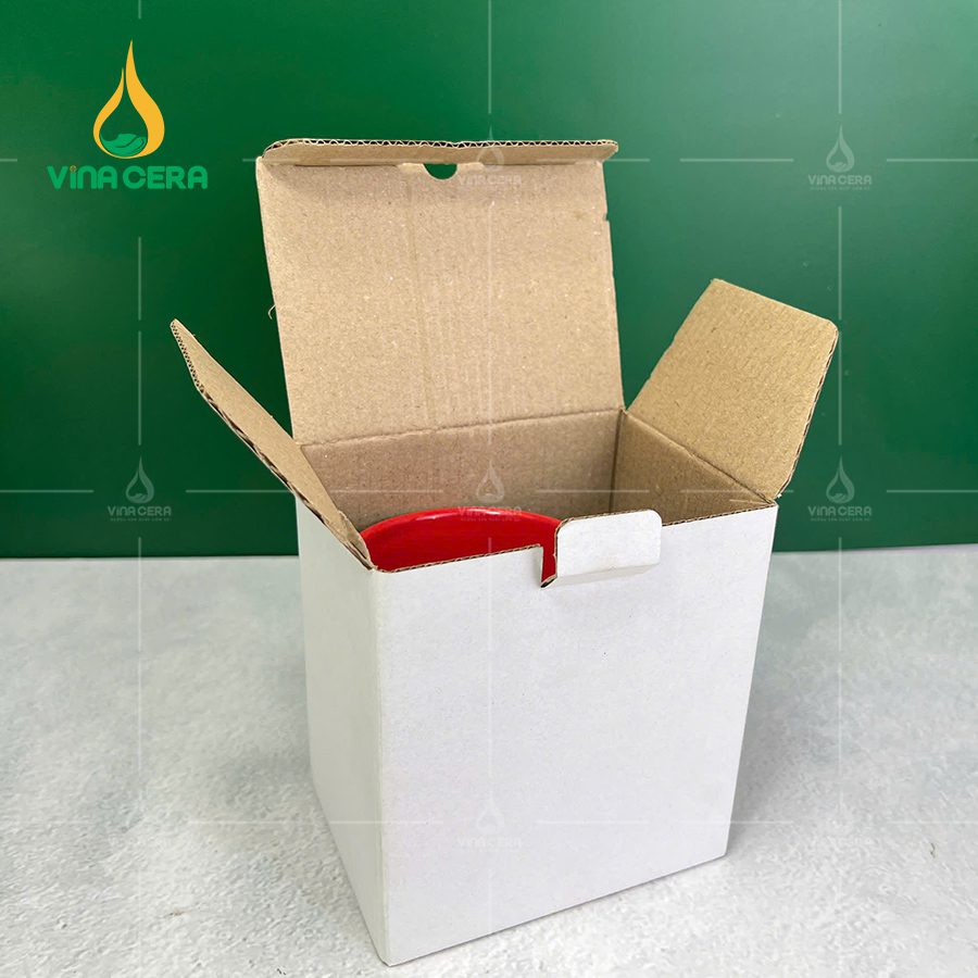 Ly Sứ Trắng Dáng Trụ Quai C - LSBT 011624 Hộp Caton đựng Ly Sứ