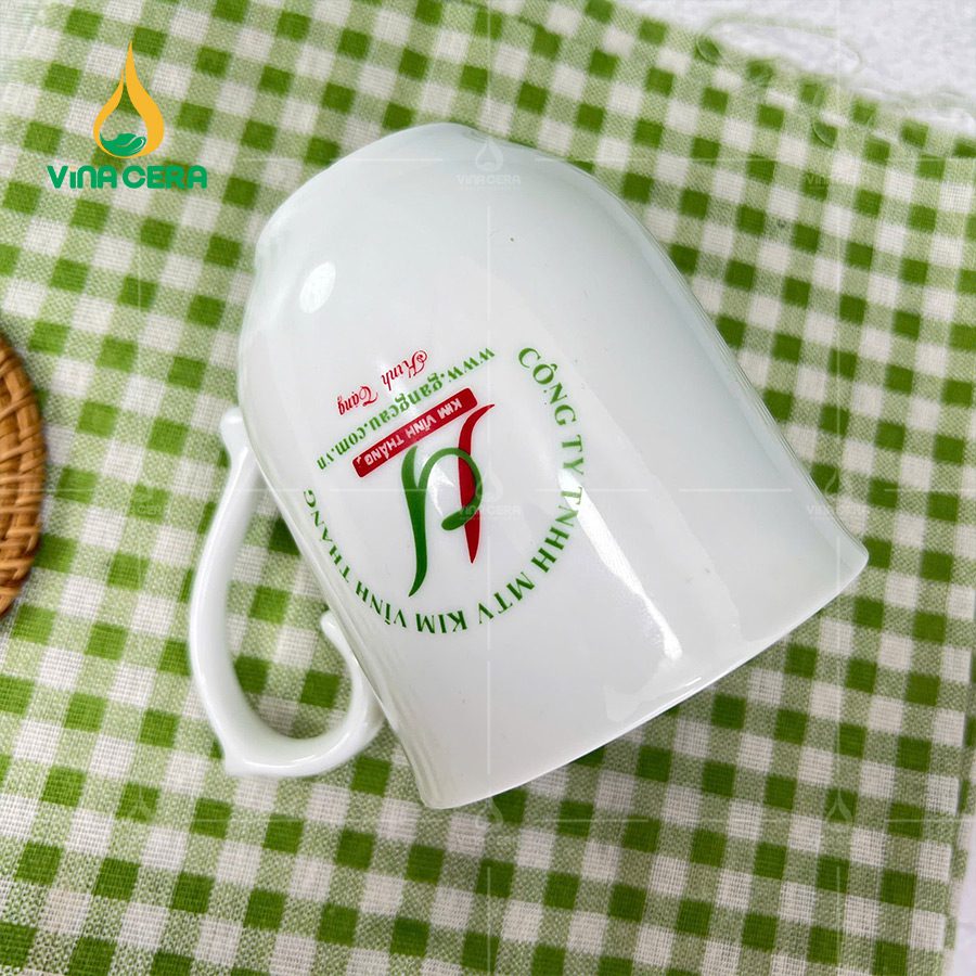 Ly Sứ Trắng Bầu Bát Tràng 350ml LS-10102224 Ly Sứ Trắng Bầu Bát Tràng Quai nhọn 350ml