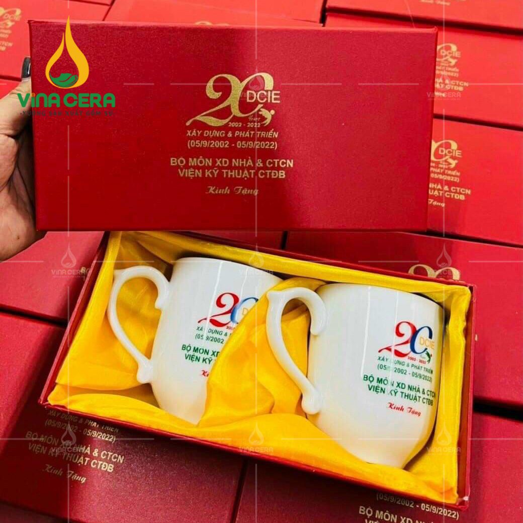 Ly Sứ Trắng Bầu Bát Tràng 350ml LS-10102224 Ly Sứ Trắng Bầu Bát Tràng Quai nhọn 350ml