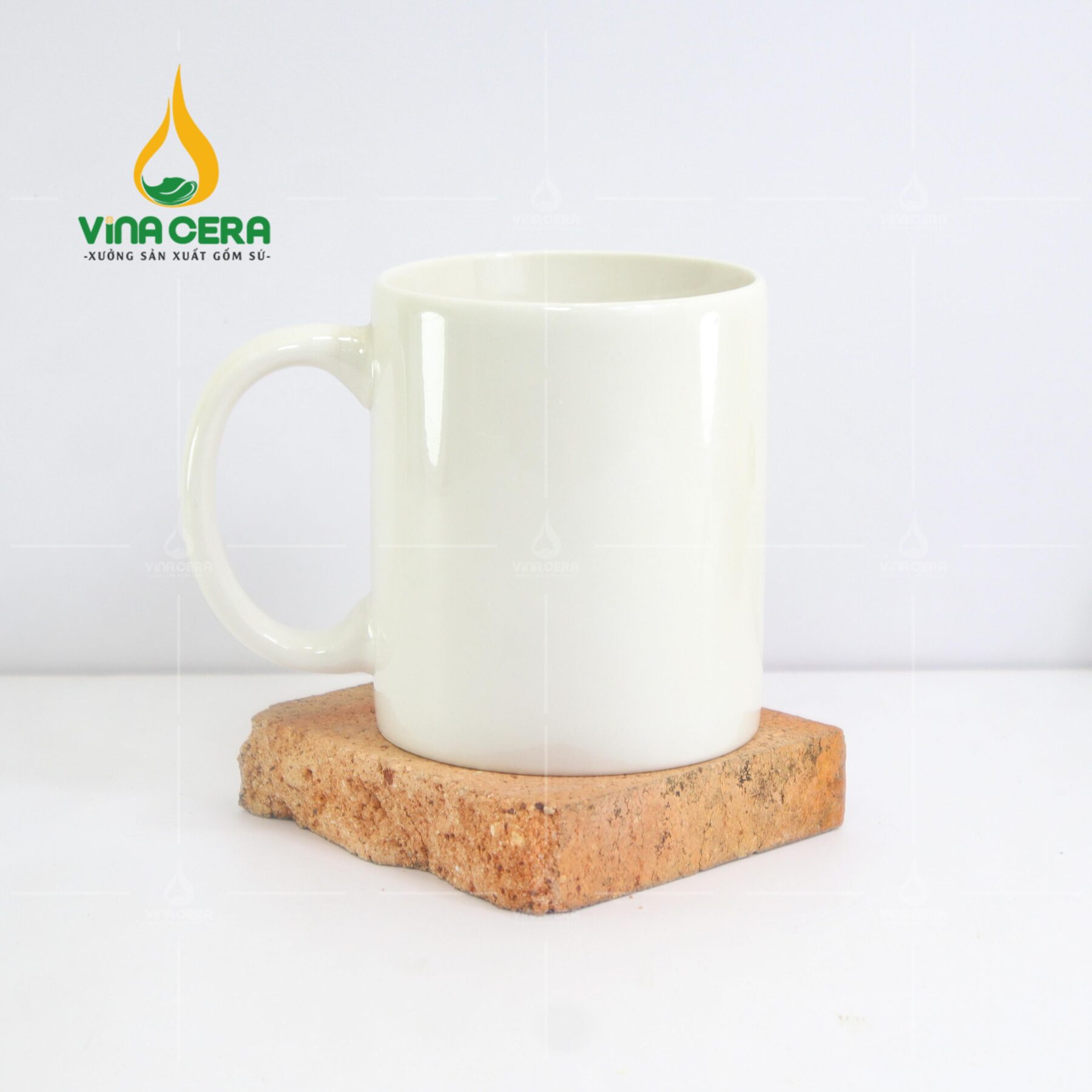 Ly Sứ Trắng Dáng Trụ Quai C - LSBT 011624 Ly Sứ Trắng Dáng Trụ Quai C (13)