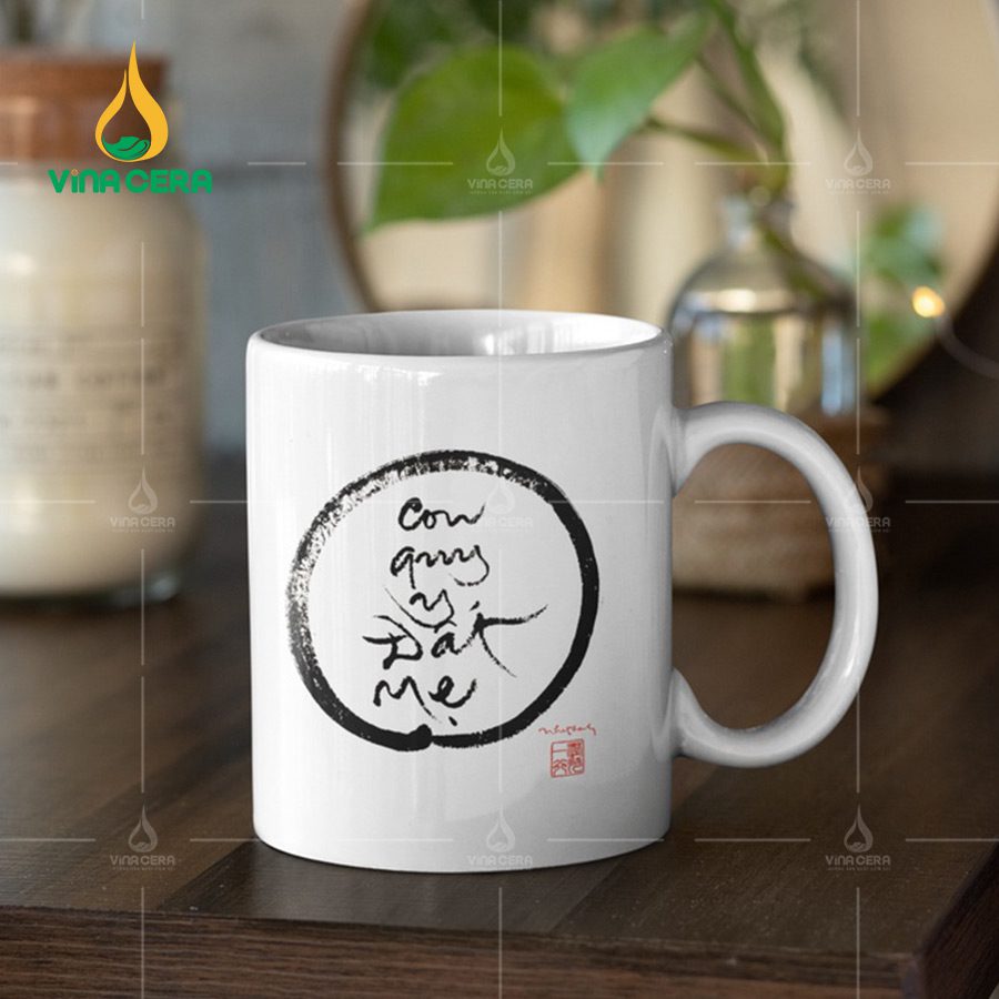 Ly Sứ Trắng Quai C Men Bóng LS-01102224 Ly Sứ Trắng Quai C Men Bóng LS-01102224